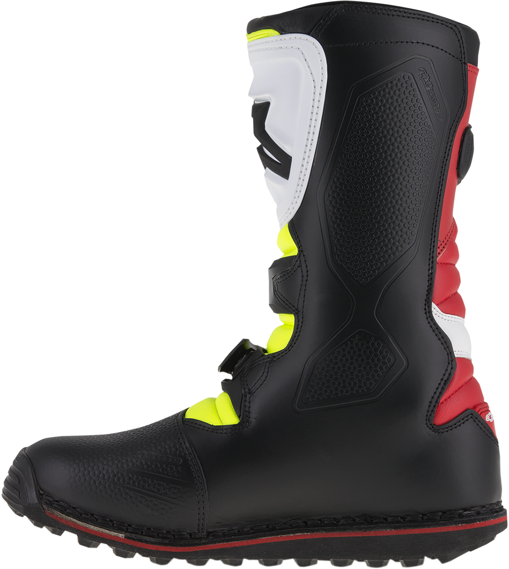 Alpinestars Tech-T Boots - White/Red/Yellow Fluorescent/Black
