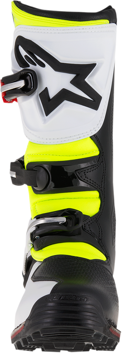 Alpinestars Tech-T Boots - White/Red/Yellow Fluorescent/Black