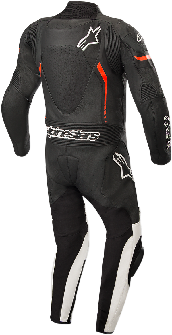 Alpinestars Youth GP Plus 1-Piece Leather Suit - Black/White/Red Fluorescent