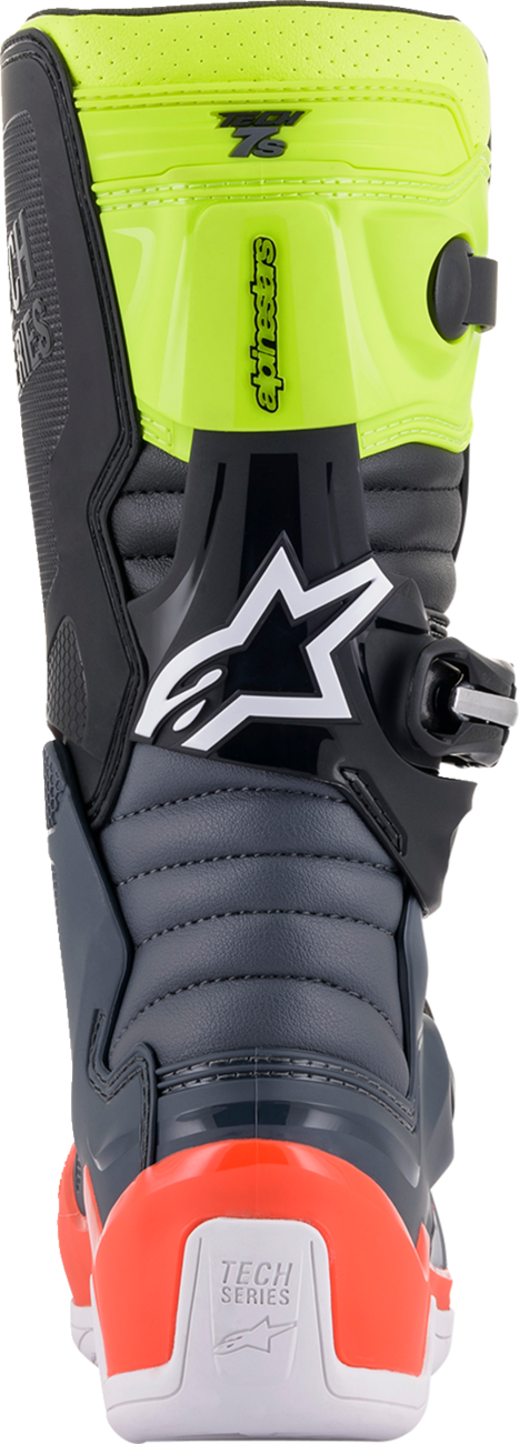 Alpinestars Youth Tech 7S Boots - Black/Gray/Red/White/Yellow