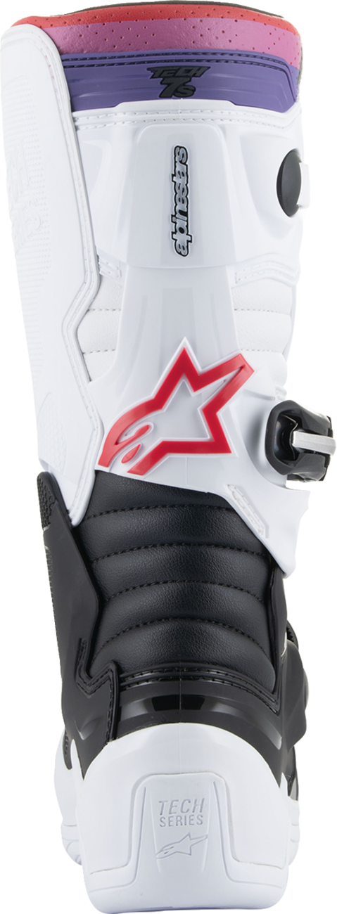 Alpinestars Youth Tech 7S Boots - White/Black/Rainbow