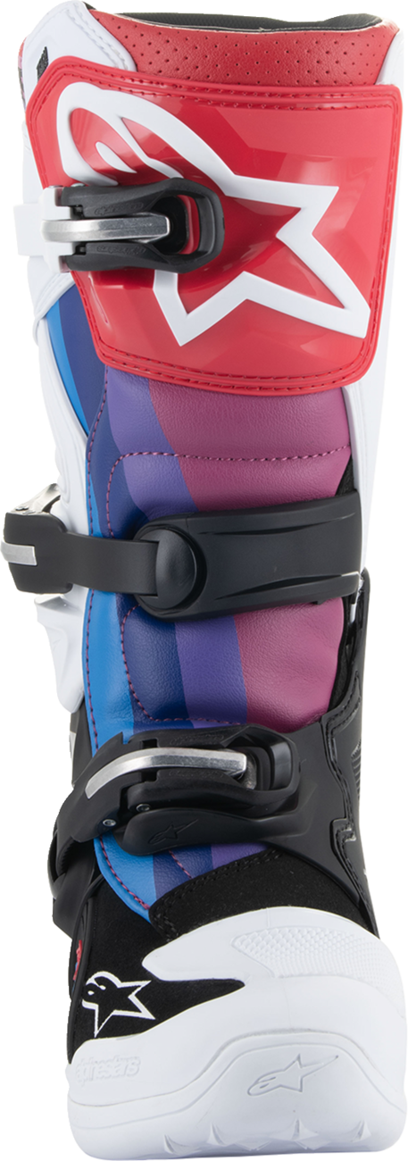 Alpinestars Youth Tech 7S Boots - White/Black/Rainbow