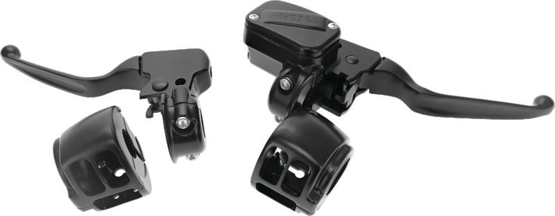 Bikers Choice 15-17 Softail Black Handlebar Control Kit 1/2 Inch Bore Single Disc