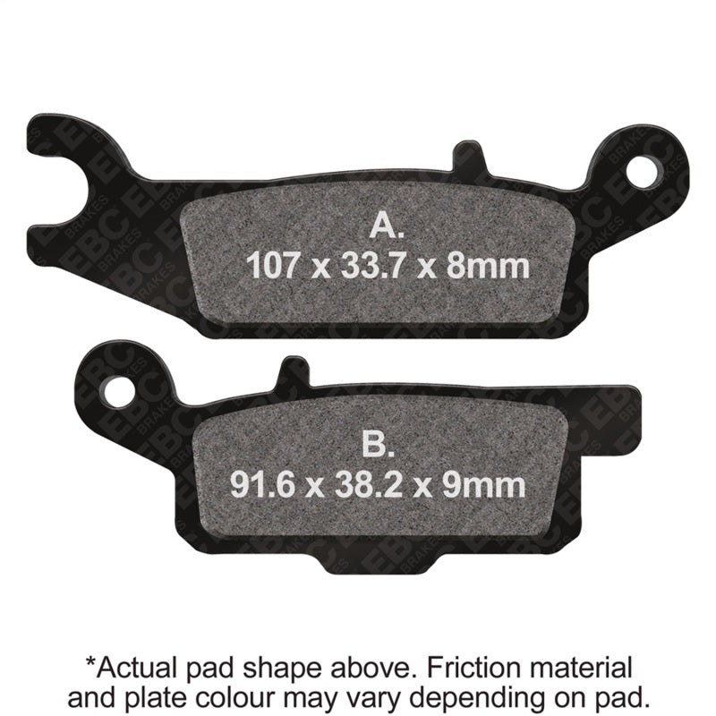 EBC 09-14 Yamaha YFM 550 Grizzly FI 4WD Auto Rear Right FA-SFA-TT-X Brake Pads