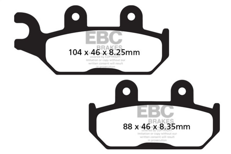 EBC 21-24 Yamaha EPS YXE 85W Wolverine X2 850cc Front Right FA-SFA-X Brake Pads