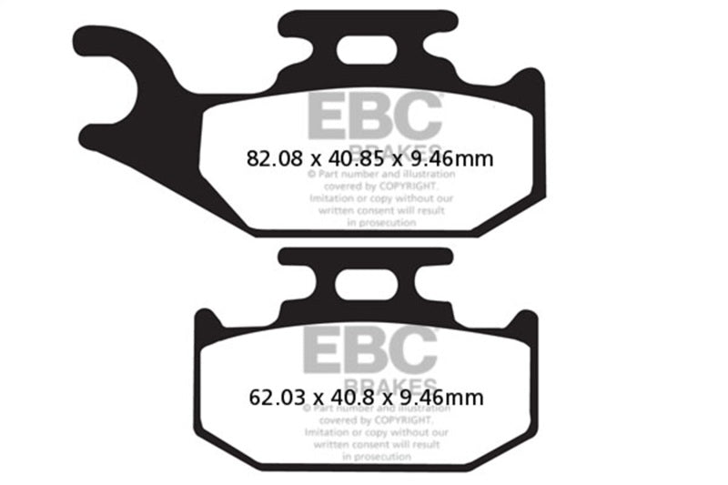 EBC 02-07 Suzuki LT-A 500 FK2 Vinson 4WD Rear Left/Right V-SXR Brake Pads