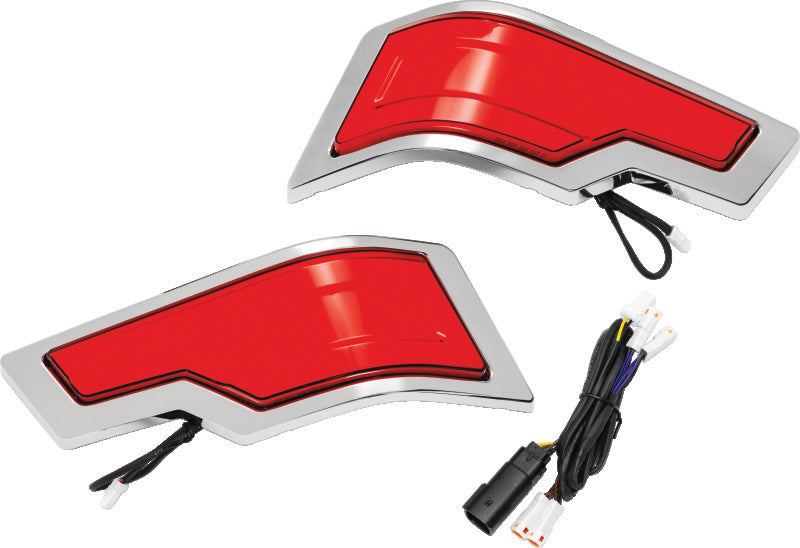 Kuryakyn Tracer Tour-Pak Rear Lights Chrome Red Lens