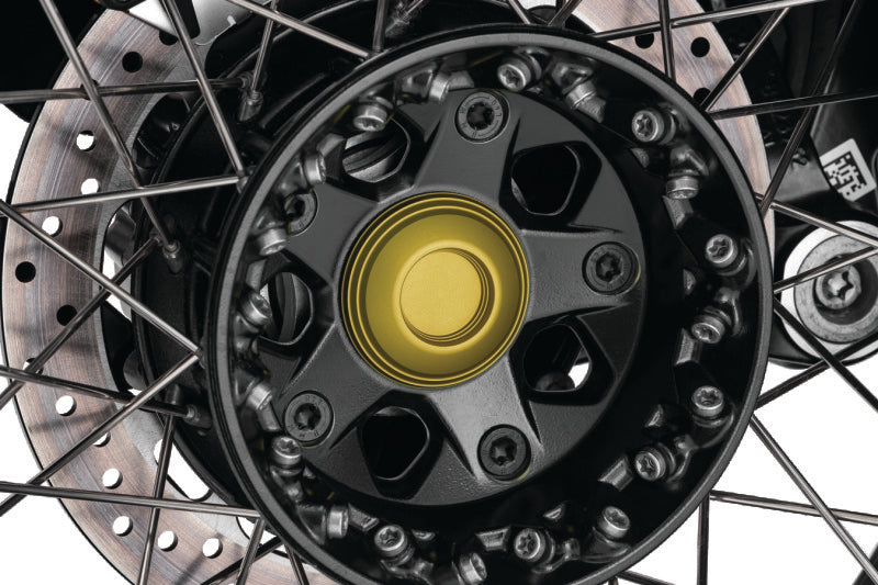 Kuryakyn Lodestar Rear Axle Sliders-BMW-Gold