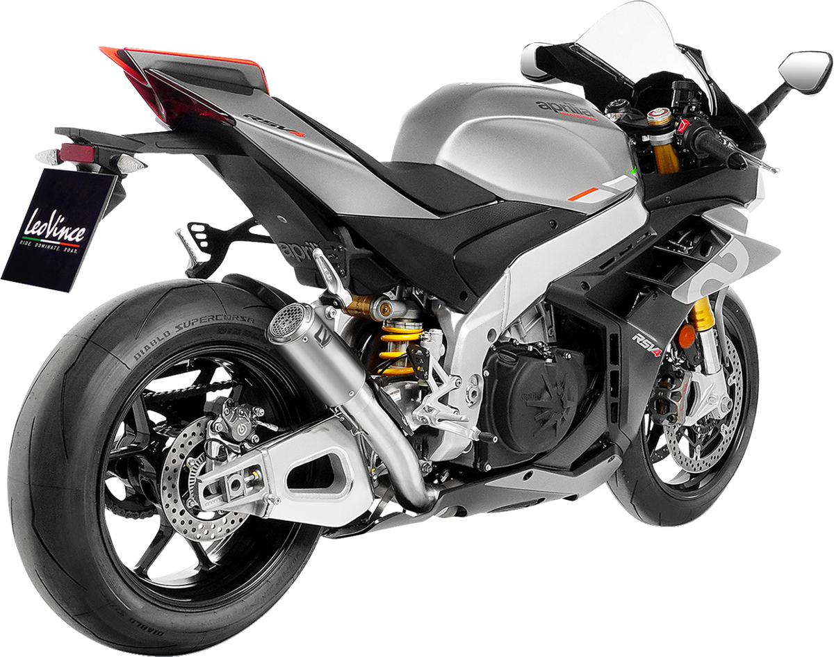 LeoVince LV Corsa S Slip-On Muffler - Titanium - Aprilia RSV4 Tuono V4