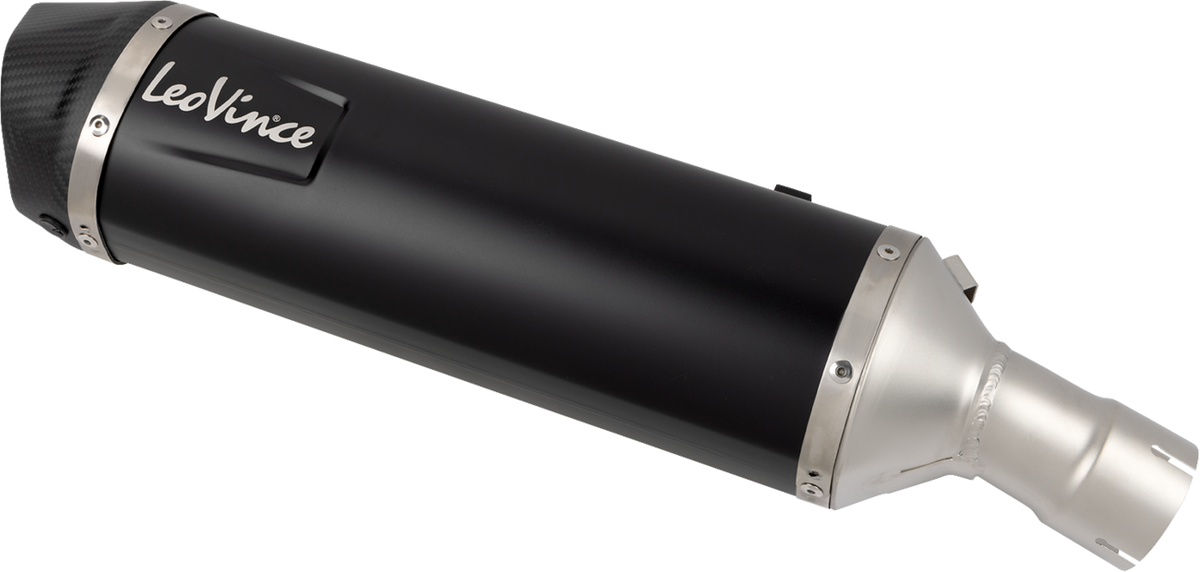LeoVince Slip-On Muffler - Black Stainless Steel