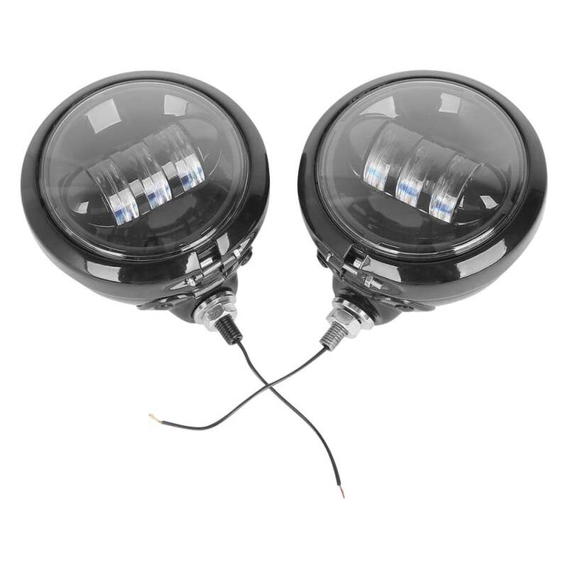 Letric Lighting 4.5in Passing Lamps Black - Harley-Davidson, 30 models (1997–2022) - LLC-PL-BB