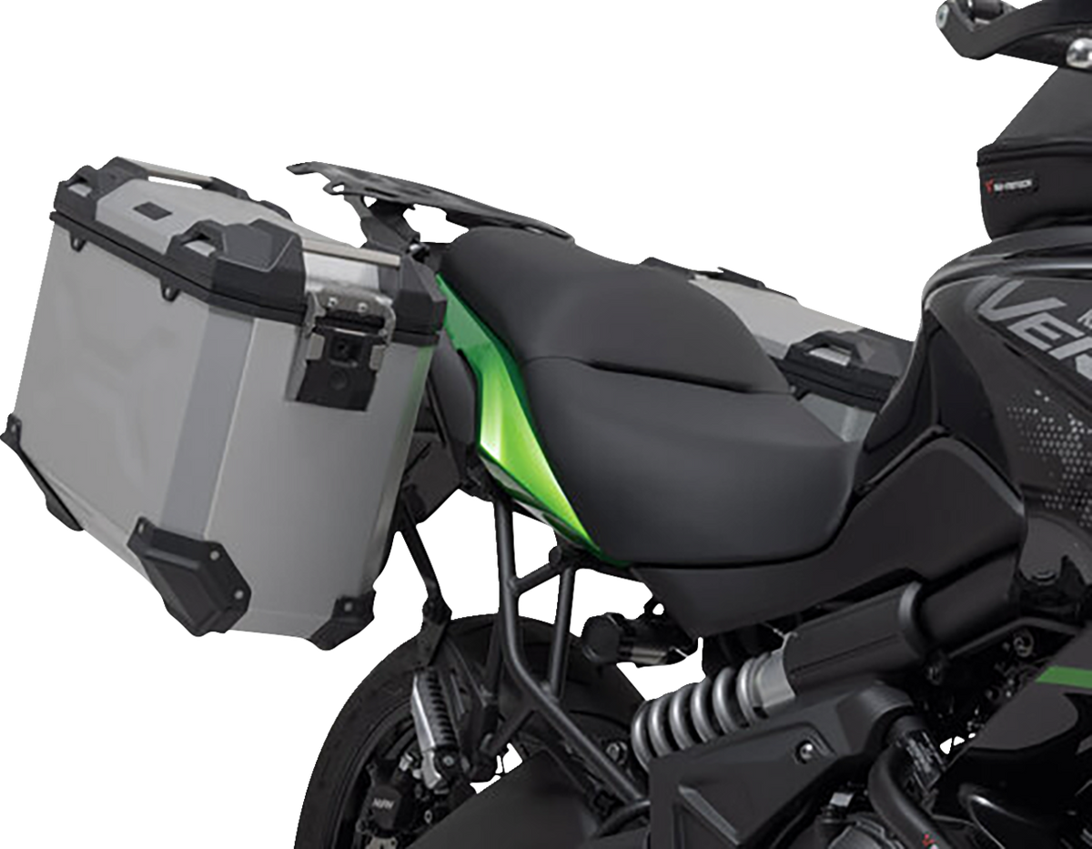 SW-Motech TRAX ADV Aluminum Case System - Silver - Kawasaki Versys 650 '14-'24 - 3580-0404