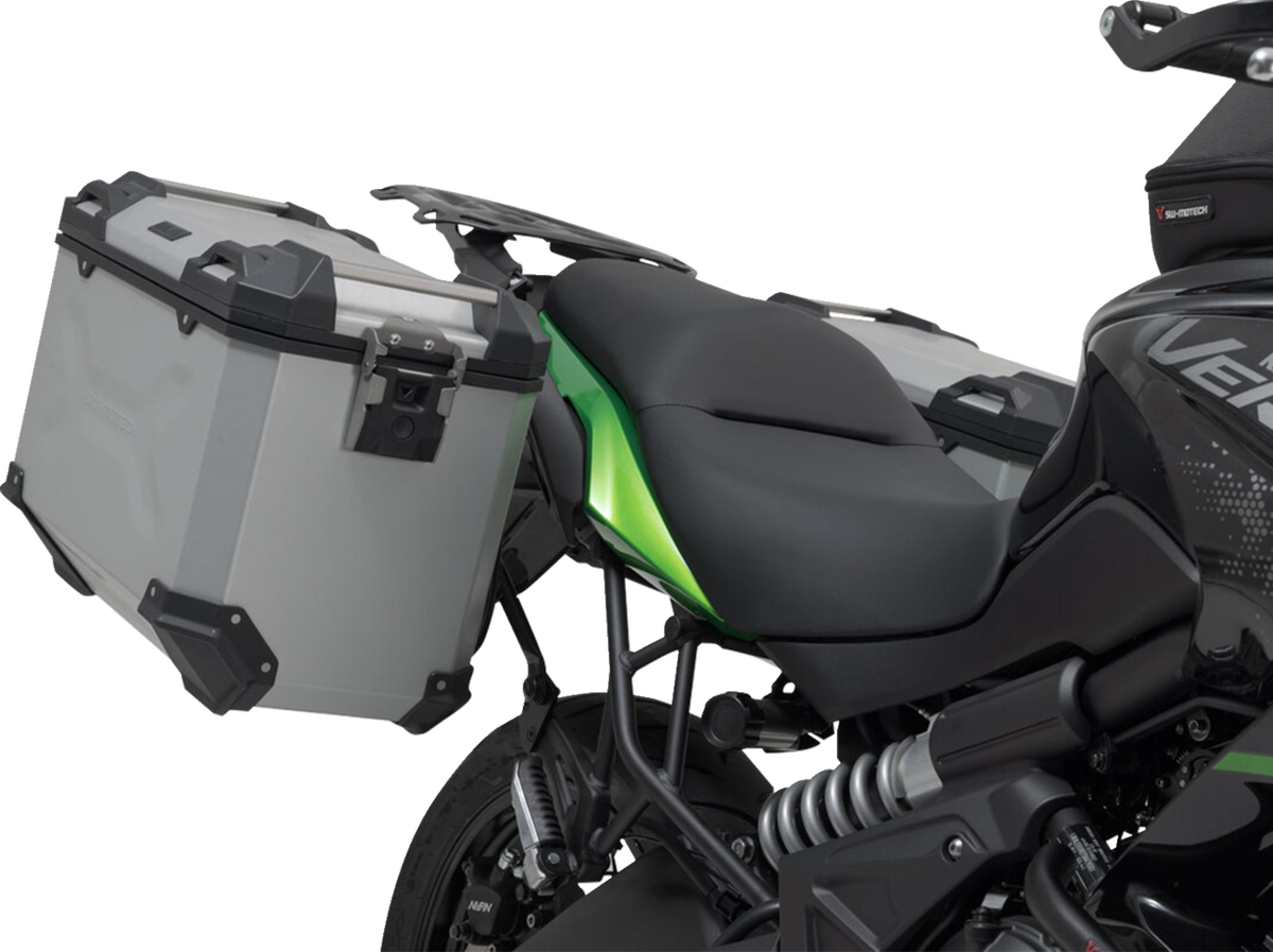 SW-Motech TRAX ADV Aluminum Case System - Silver - Kawasaki Versys 650 '14-'24 - 3580-0444